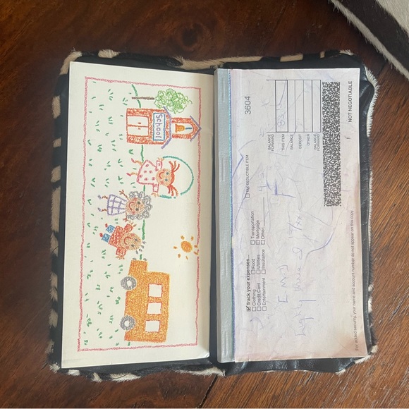 Custom made from hair on calf skin with a checkbook cover #1 spring print!🦓 - Picture 7 of 9